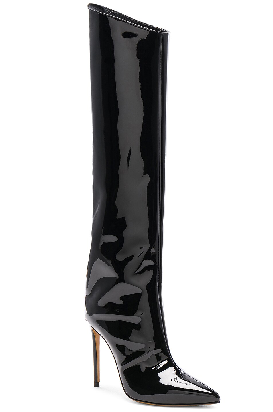 Alexandre Vauthier Patent Leather Alex Boots in Black Patent | FWRD