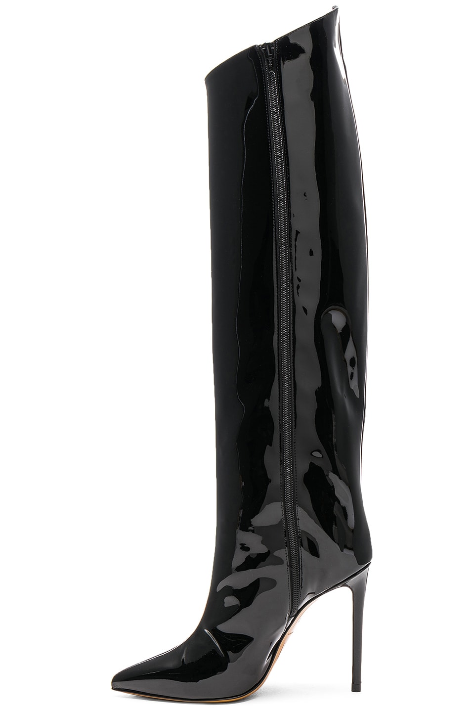 Alexandre Vauthier Patent Leather Alex Boots in Black Patent | FWRD