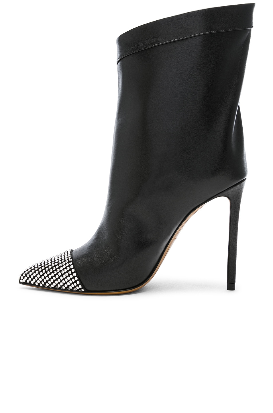 Alexandre Vauthier Leather Cha Cha Booties in Black | FWRD