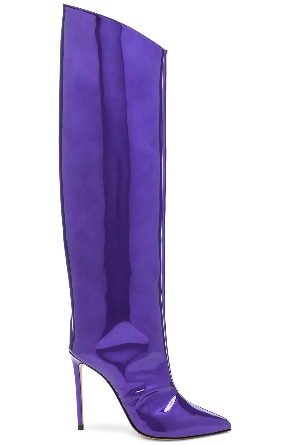 Image 1 of Alexandre Vauthier Alex Patent Knee High Boots in Pearly Purple