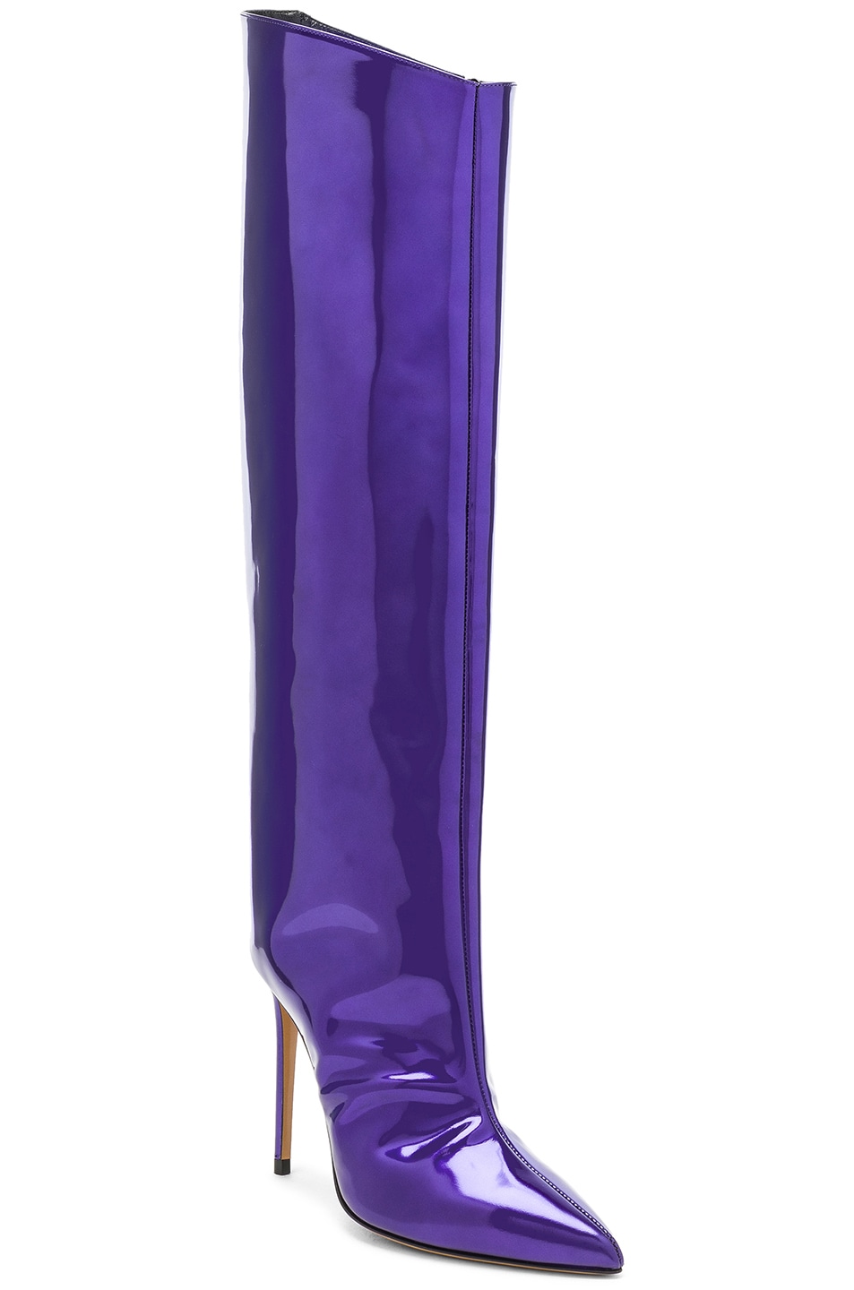 Alexandre Vauthier Alex Patent Knee High Boots in Pearly Purple | FWRD