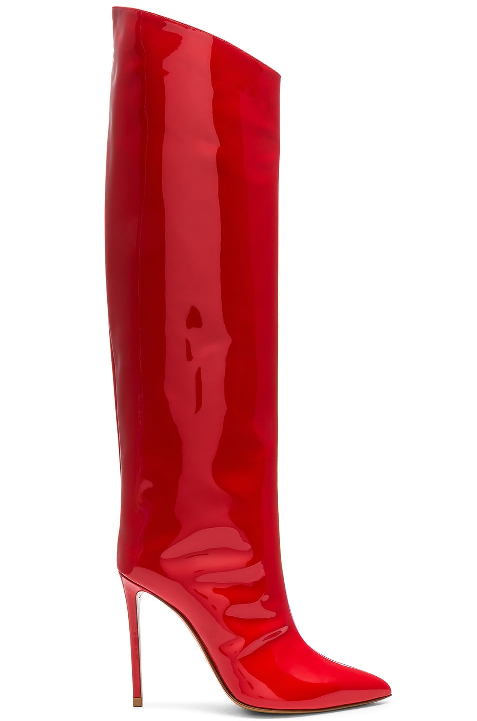 Image 1 of Alexandre Vauthier Alex Patent Knee High Boots in Red