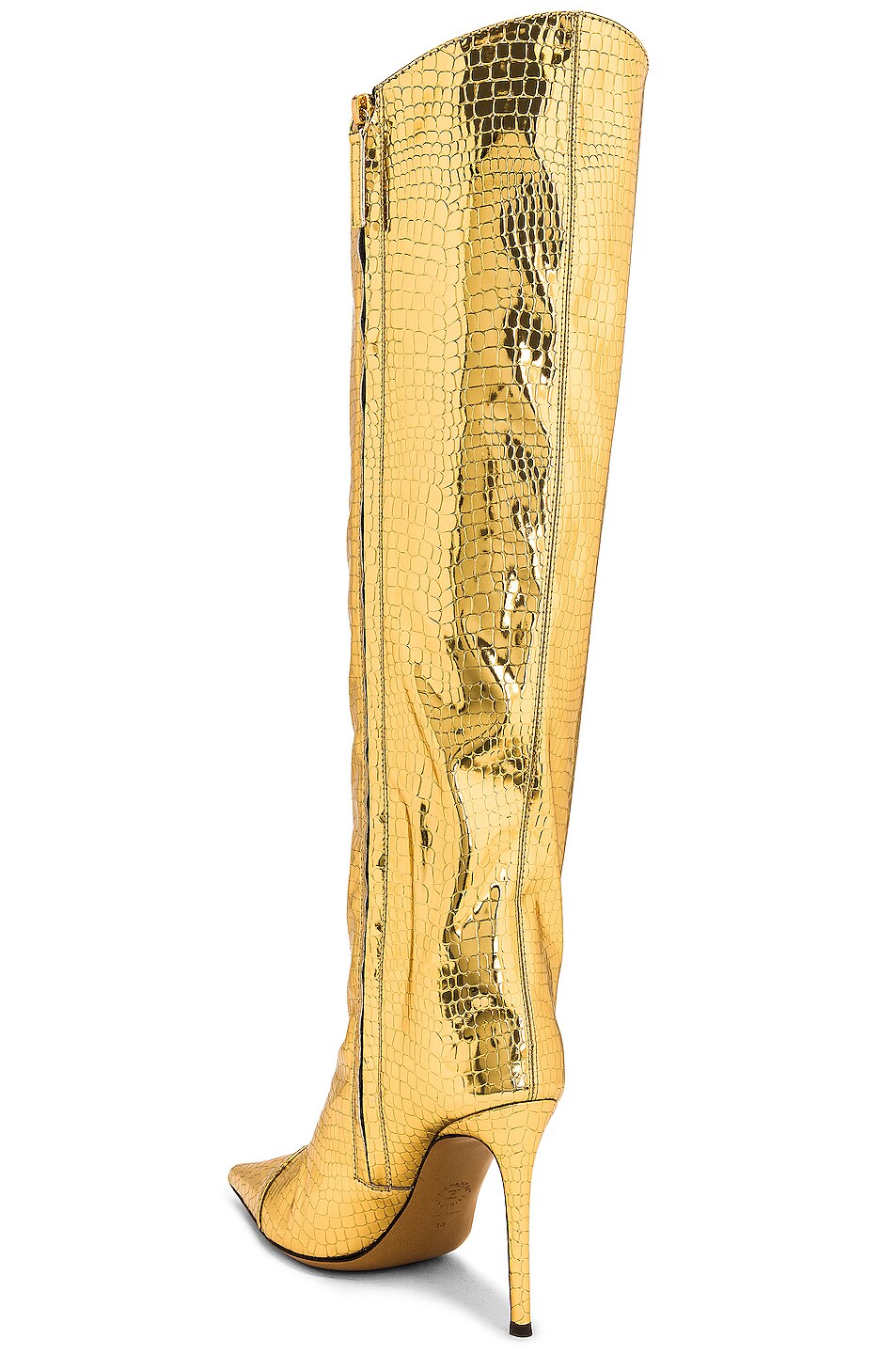 Alexandre Vauthier Mirror Croco 105 Boot in Gold | FWRD