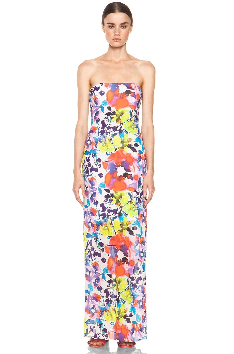 Image 1 of Alice + Olivia Koko Strapless Maxi Dress in Cruise Floral
