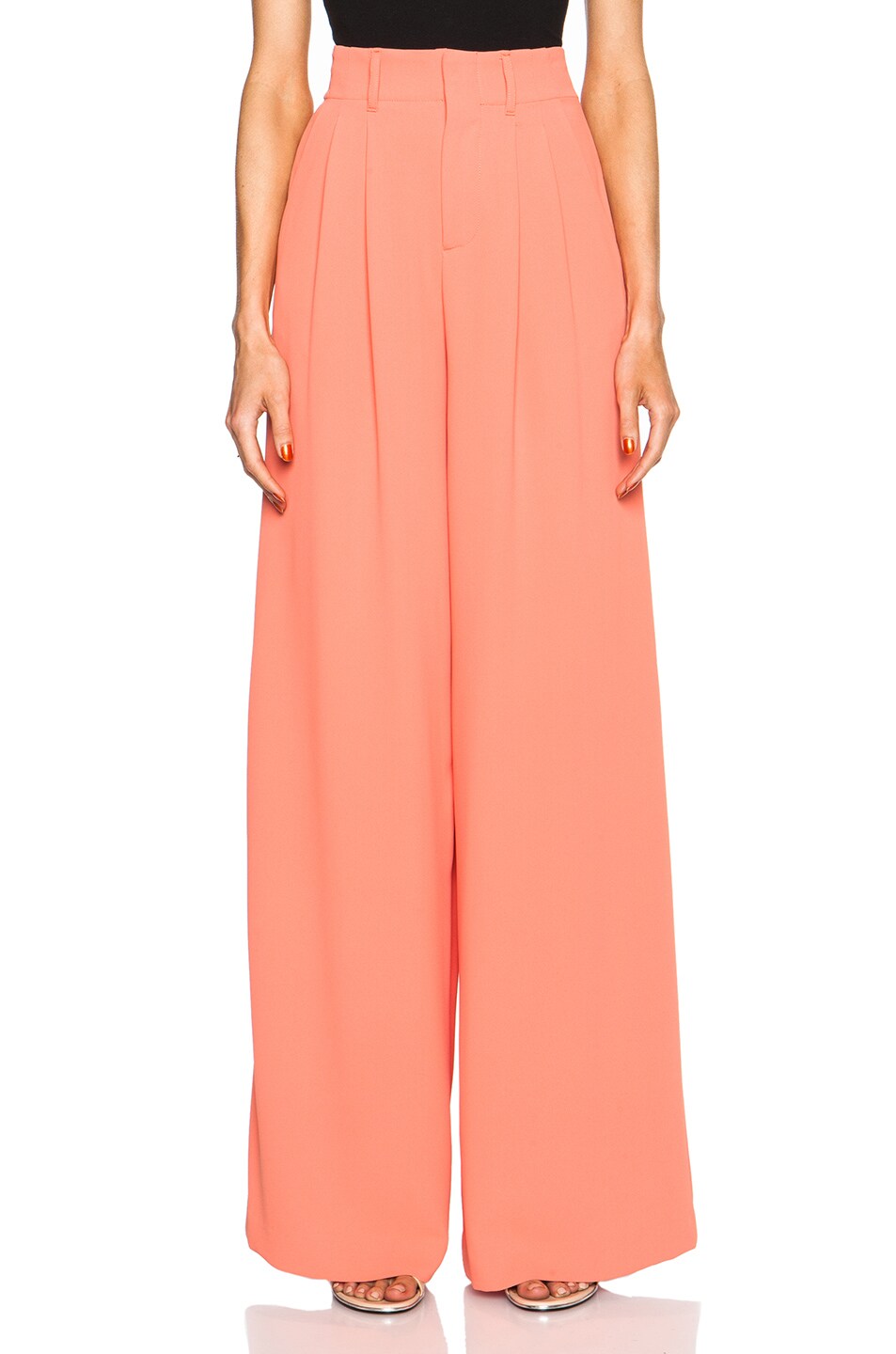 Image 1 of Alice + Olivia Straight Wide Leg Trousers in Coral