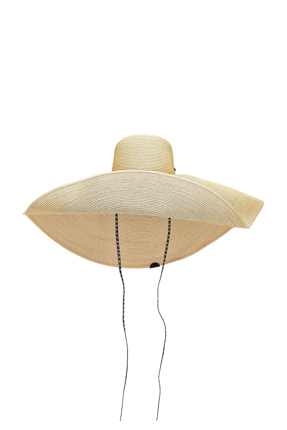 Shop Alaïa Large Straw Sun Hat With Leather Straps In Naturel