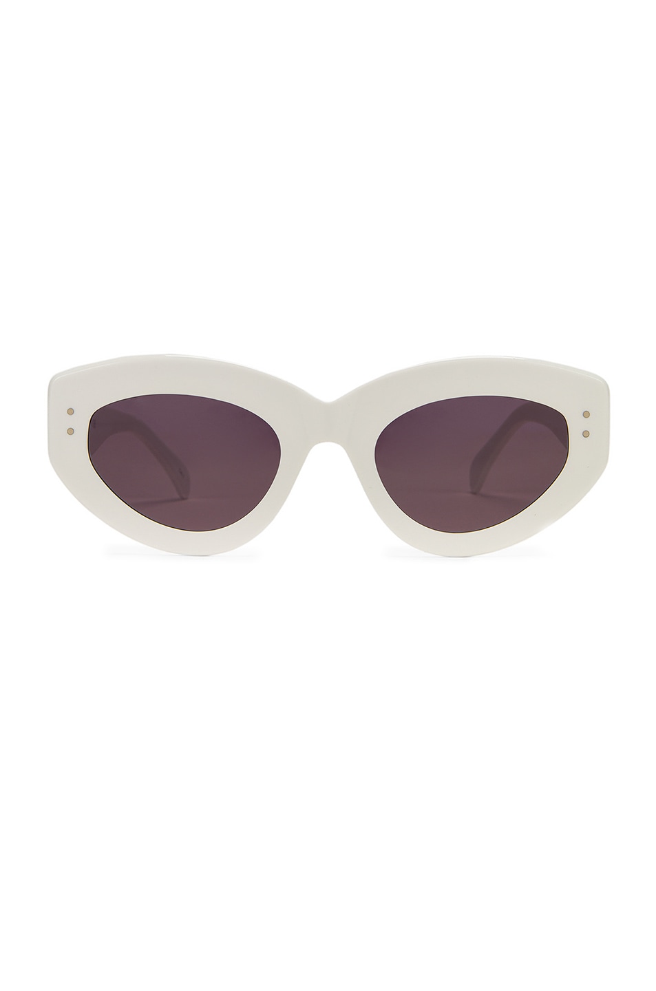 Image 1 of ALAÏA Cat Eye Sunglasses in Shiny White & Grey