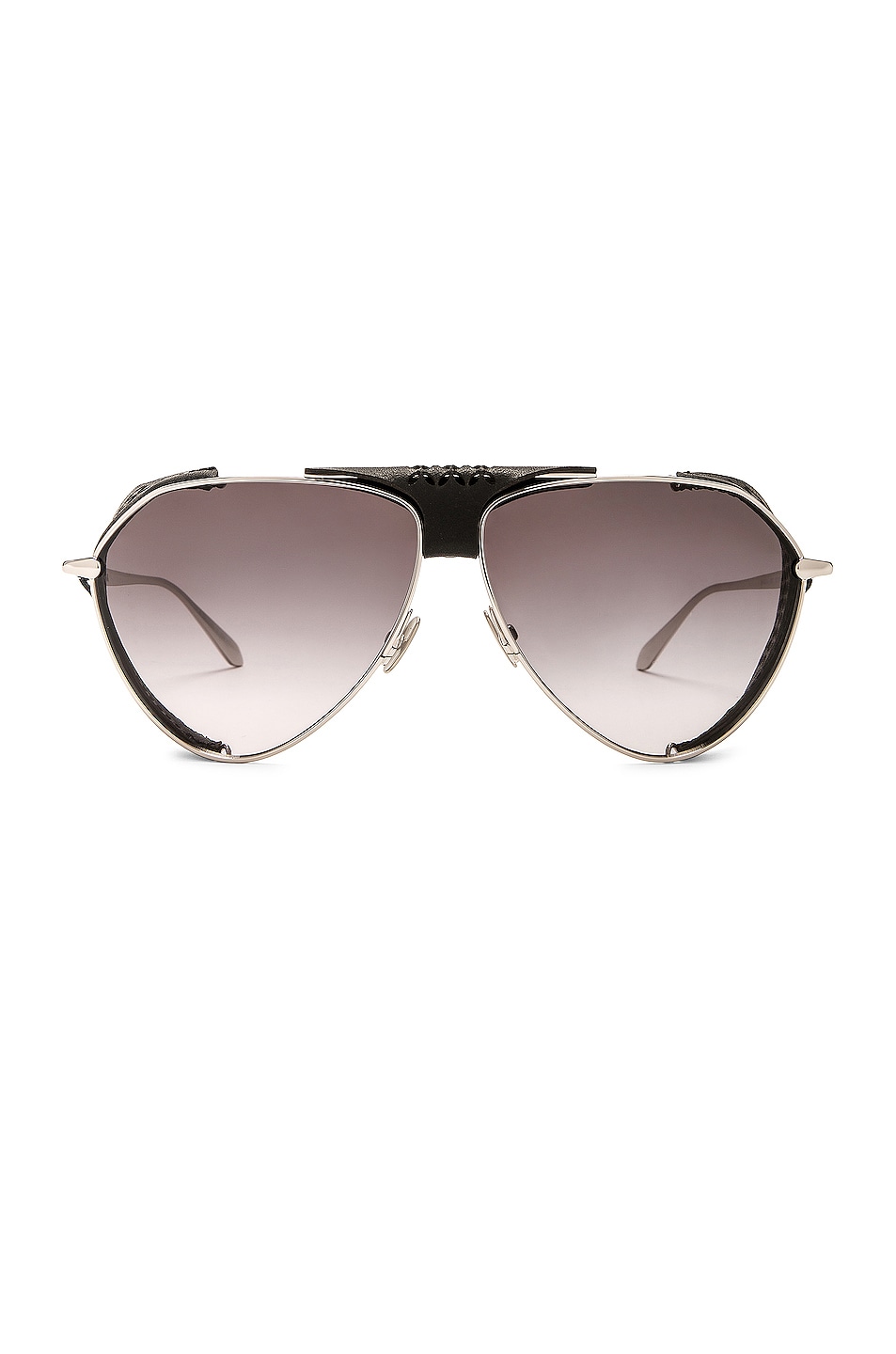 ALAÏA Spoiler Pilot Sunglasses in Metallic Silver