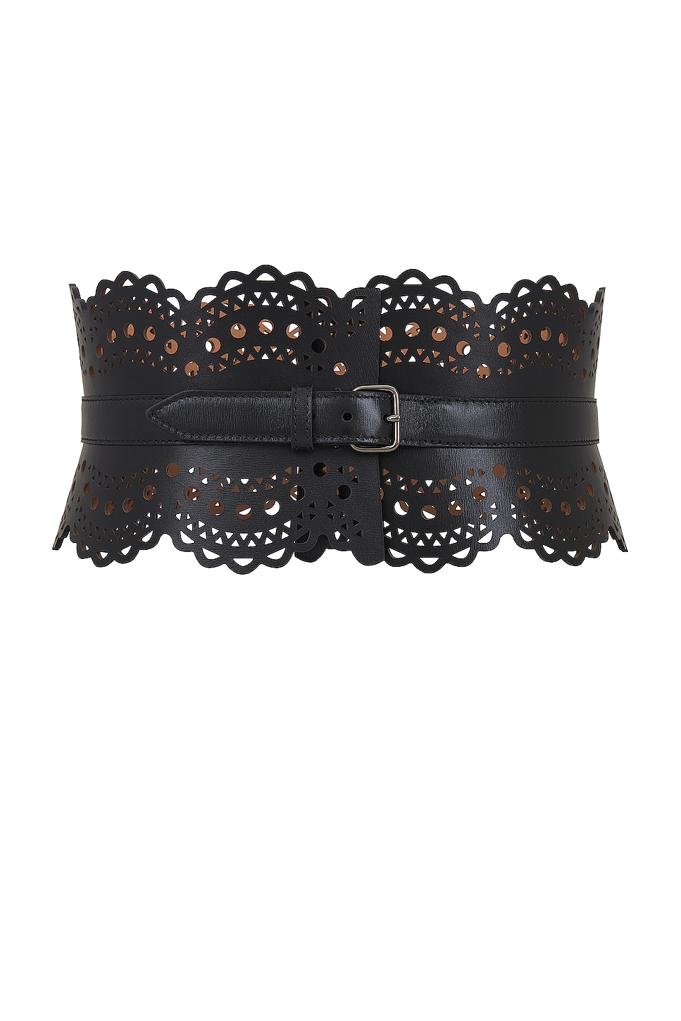 ALAÏA Perforated Bustier Belt in Black