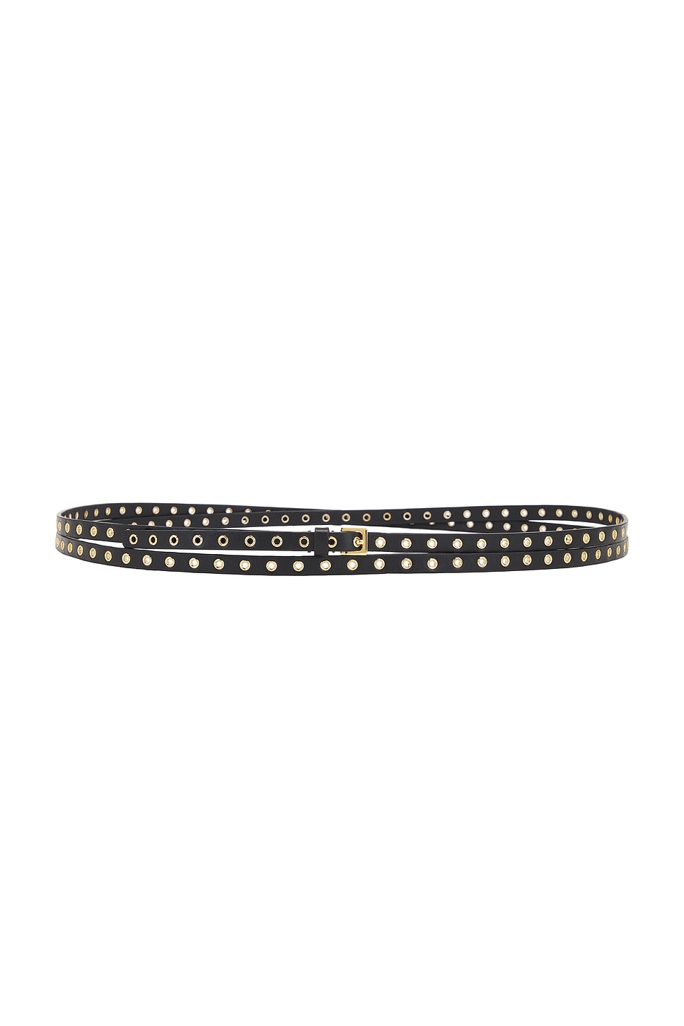 Shop Alaïa Skinny Double Belt In Noir