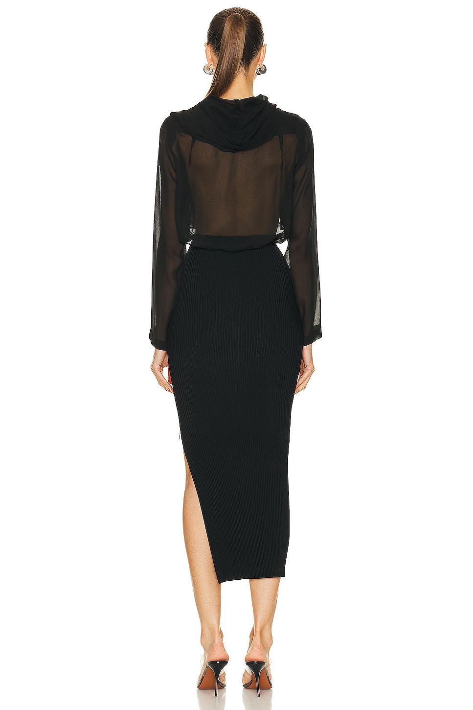 Image 5 of ALAÏA Long Sleeve Dress in Noir ALAÏA in Noir ALA?A