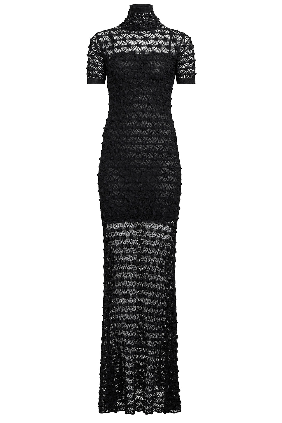 Image 1 of ALAÏA Long Lace Dress in Noir