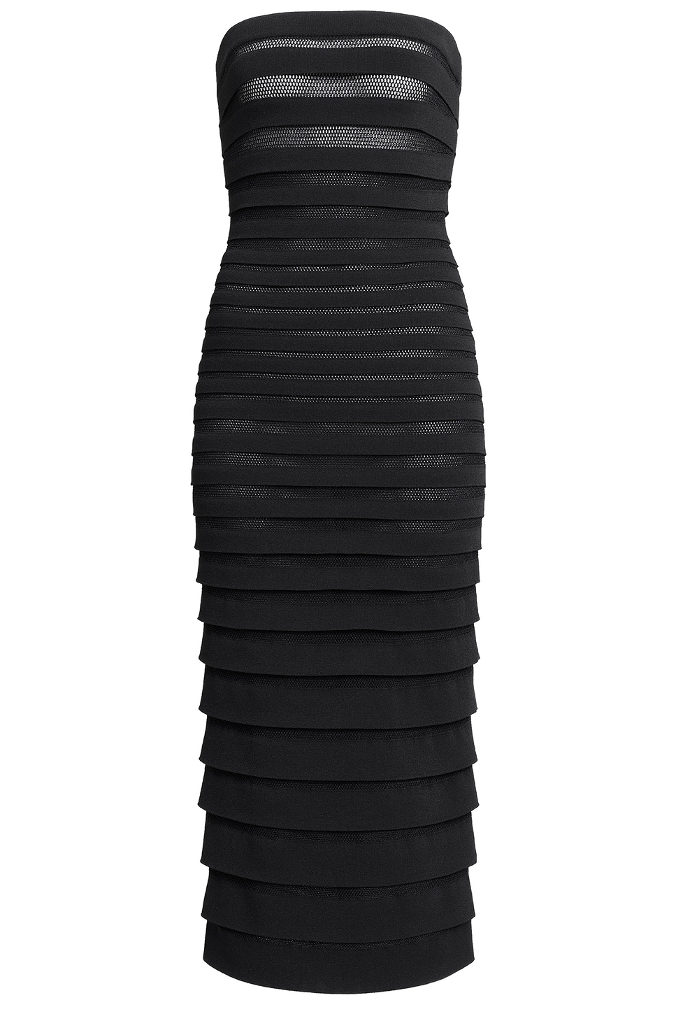 Image 1 of ALAÏA 3D Stripe Midi Dress in Noir
