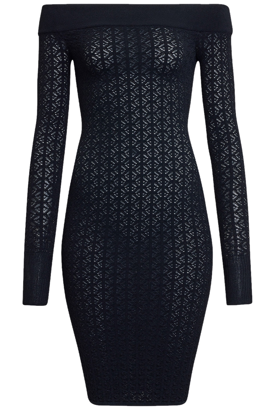 Image 1 of ALAÏA Off The Shoulder Mini Dress in Noir