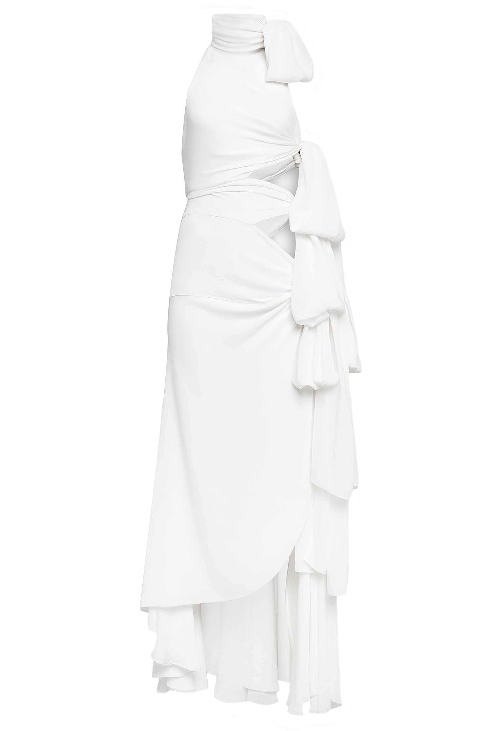 Image 1 of ALAÏA Bow Asymmetric Dress in Blanc