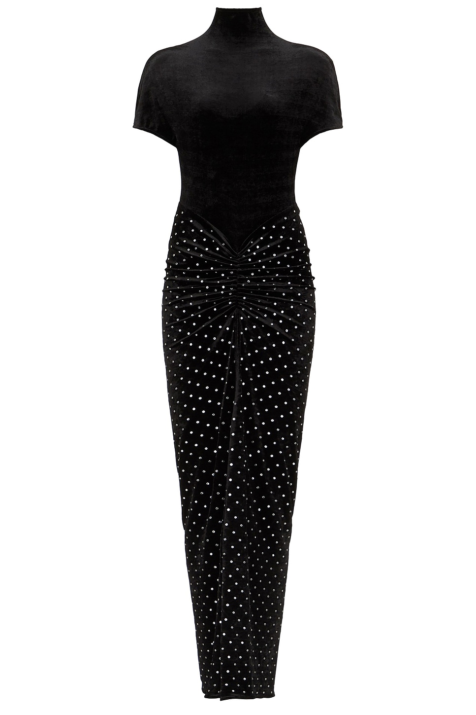 Image 1 of ALAÏA ALAΪA Draped Dress in Noir & Cristal