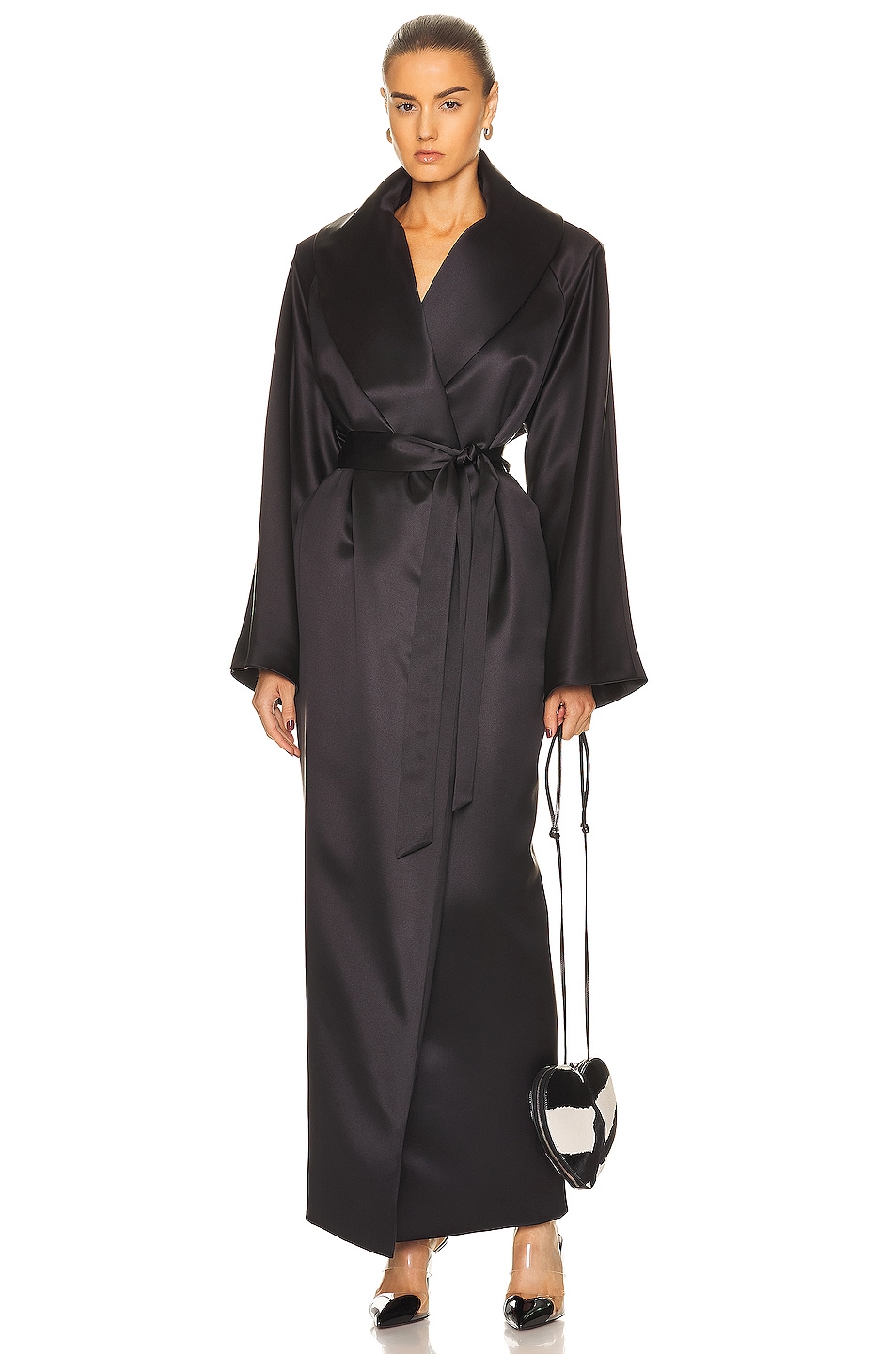 Image 1 of ALAÏA Dressing Gown in Noir