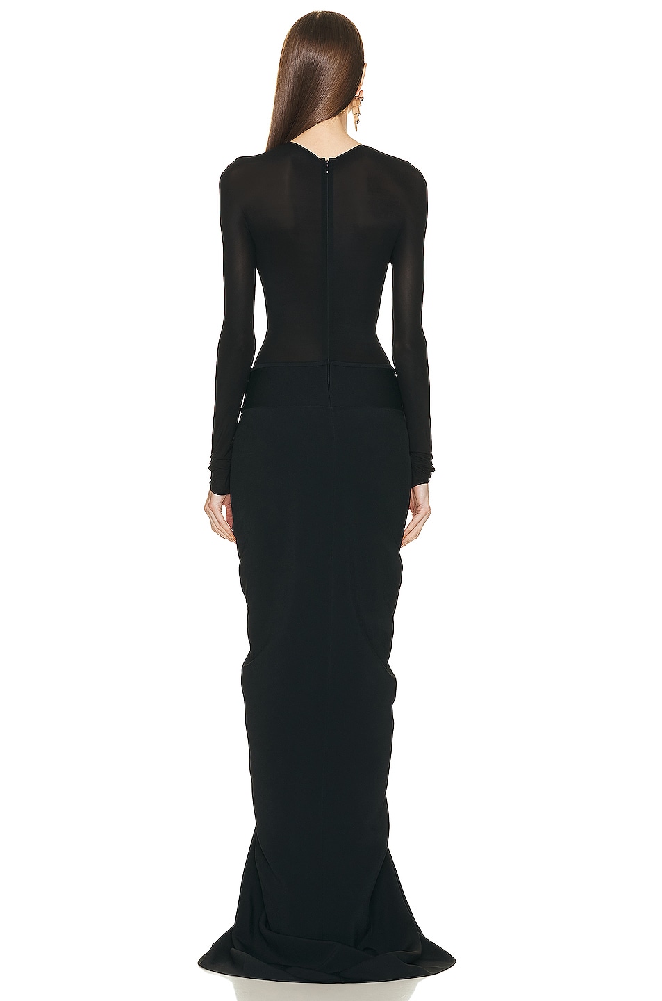 ALAÏA Draped Dress in Noir | FWRD