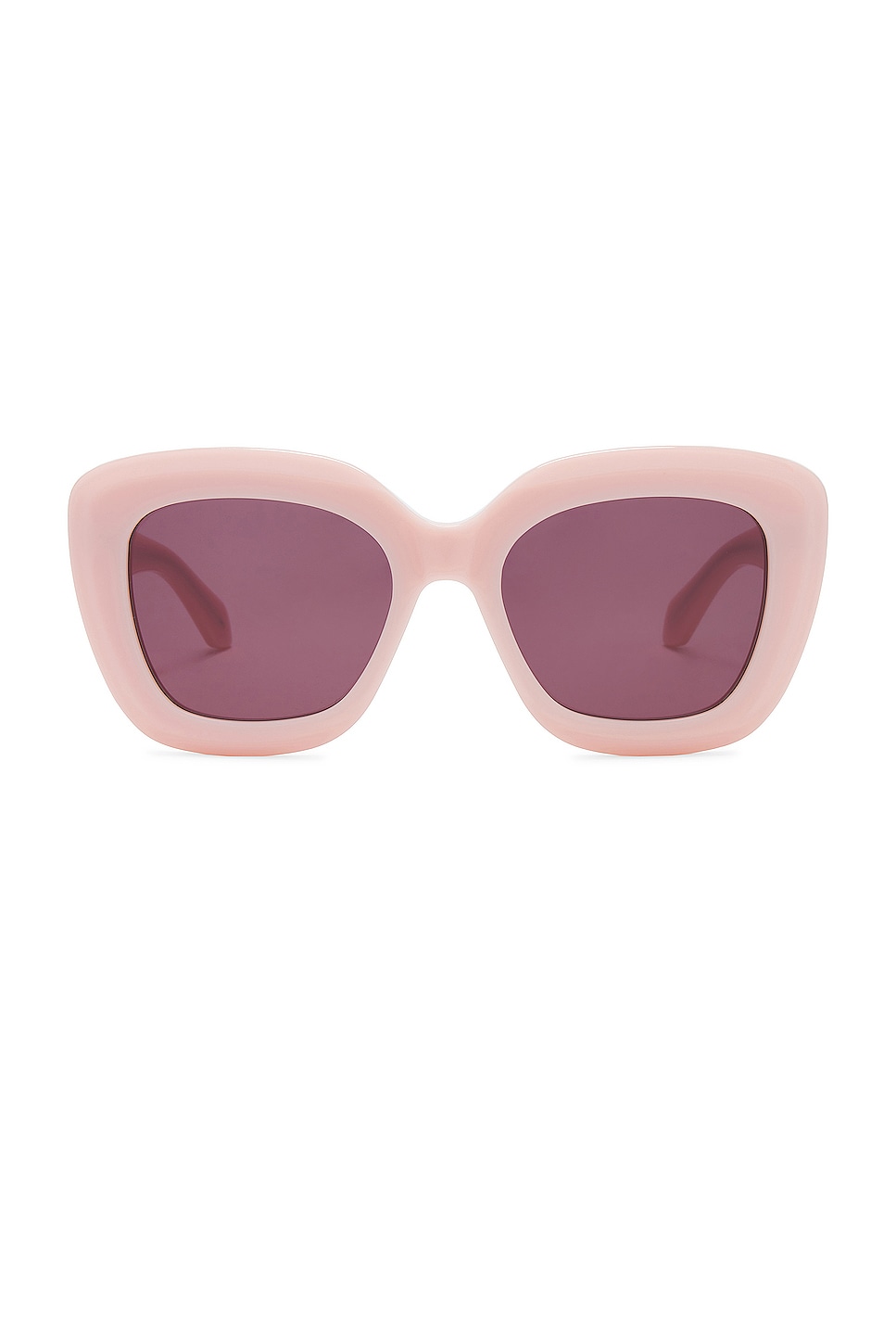 ALAÏA Lettering Logo Square Sunglasses in Pink
