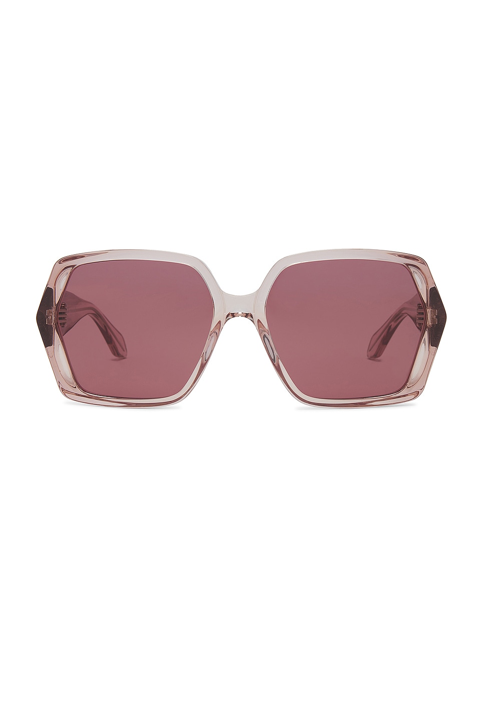 ALAÏA Lettering Logo Geometrical Sunglasses in Pink