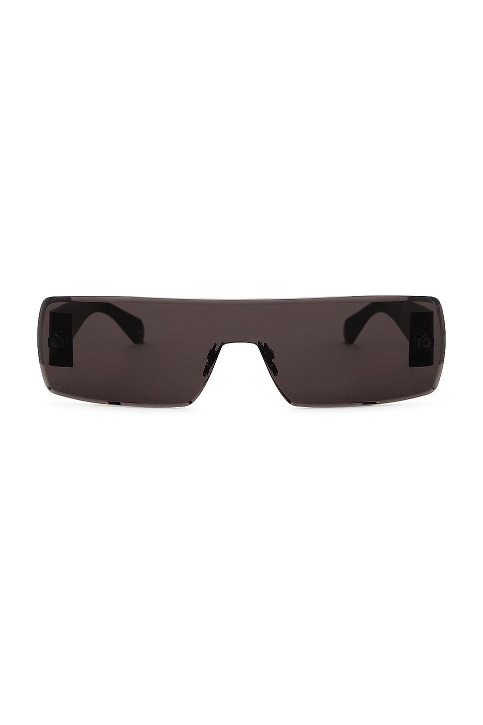 ALAÏA Lettering Logo Rectangular Sunglasses in Black