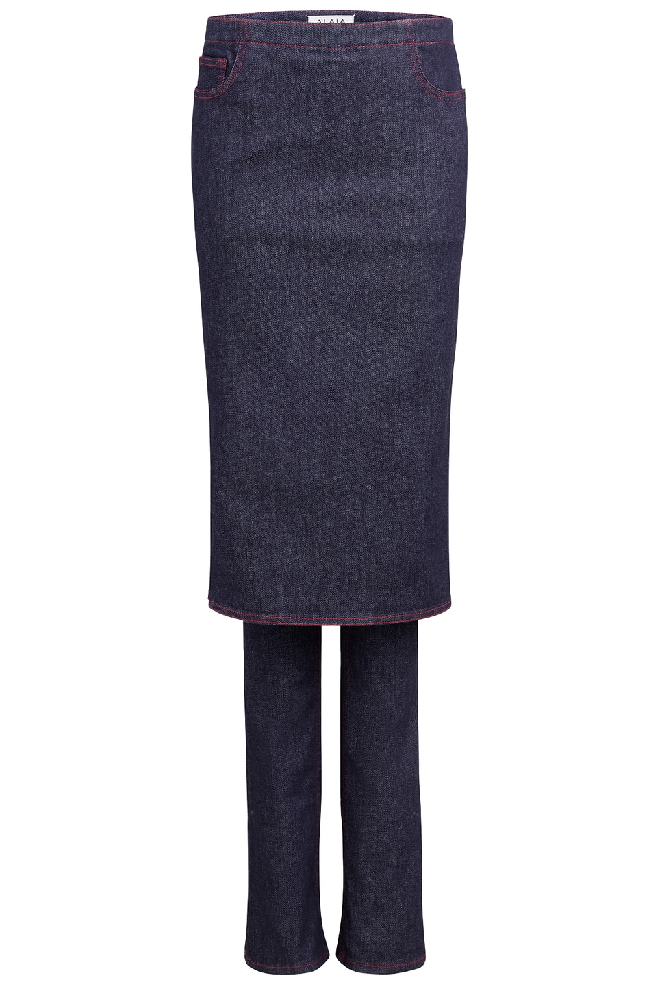 Image 1 of ALAÏA Straight Leg With Skirt in Bleu Fonce