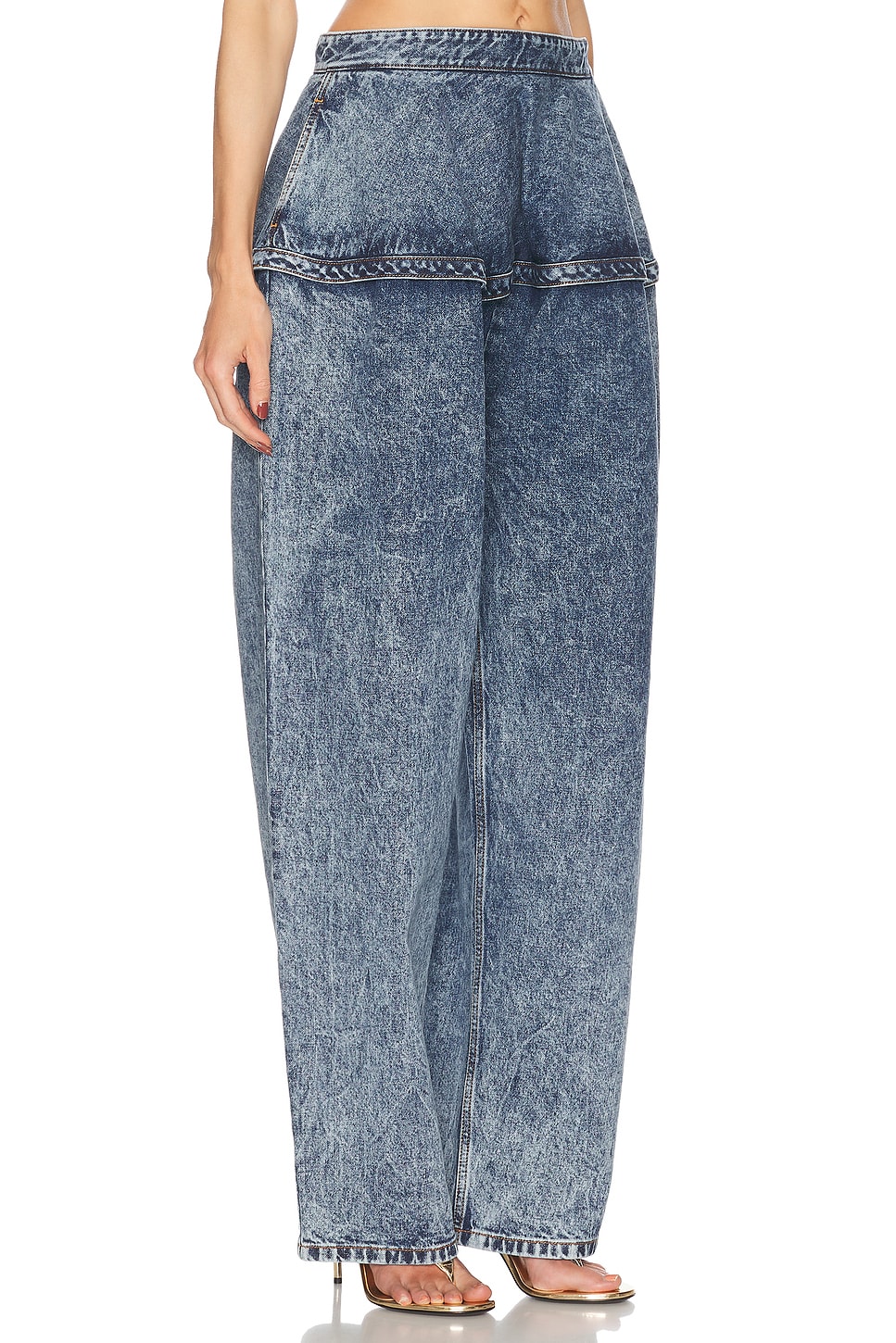 Alaïa Peplum Wide Leg In Bleu Neige