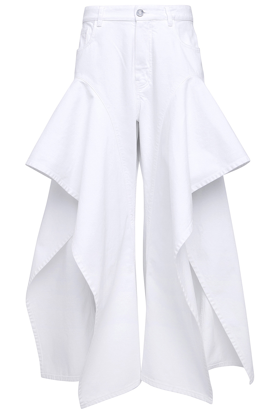 ALAÏA Ruffle Wide Leg in White