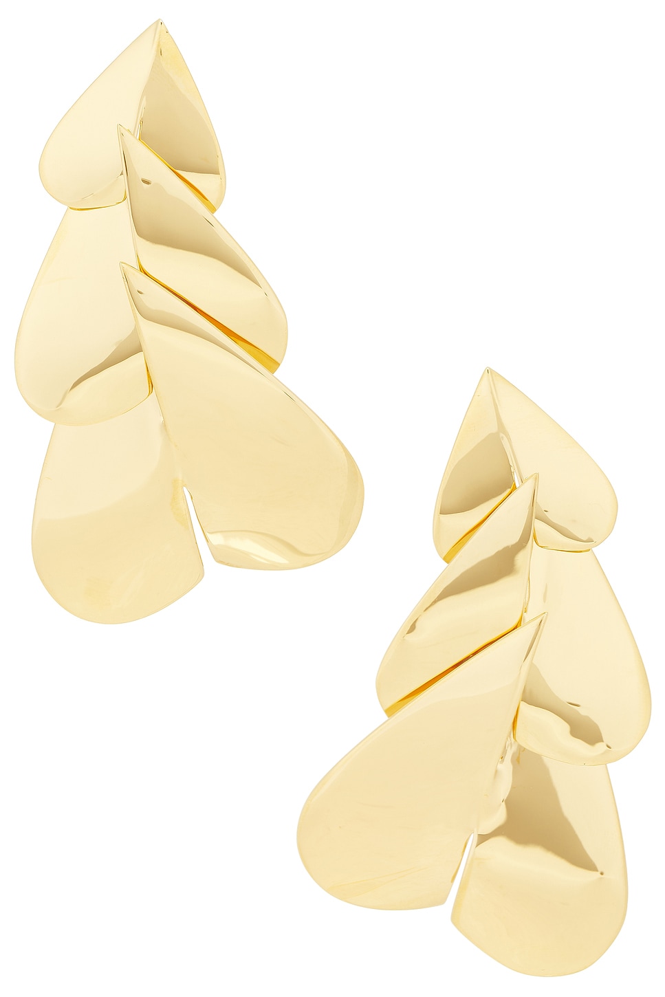 Image 1 of ALAÏA Long Heart Earrings in Or