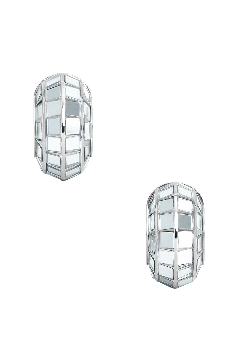 Image 1 of ALAÏA Disco Hoop Earrings in Argent