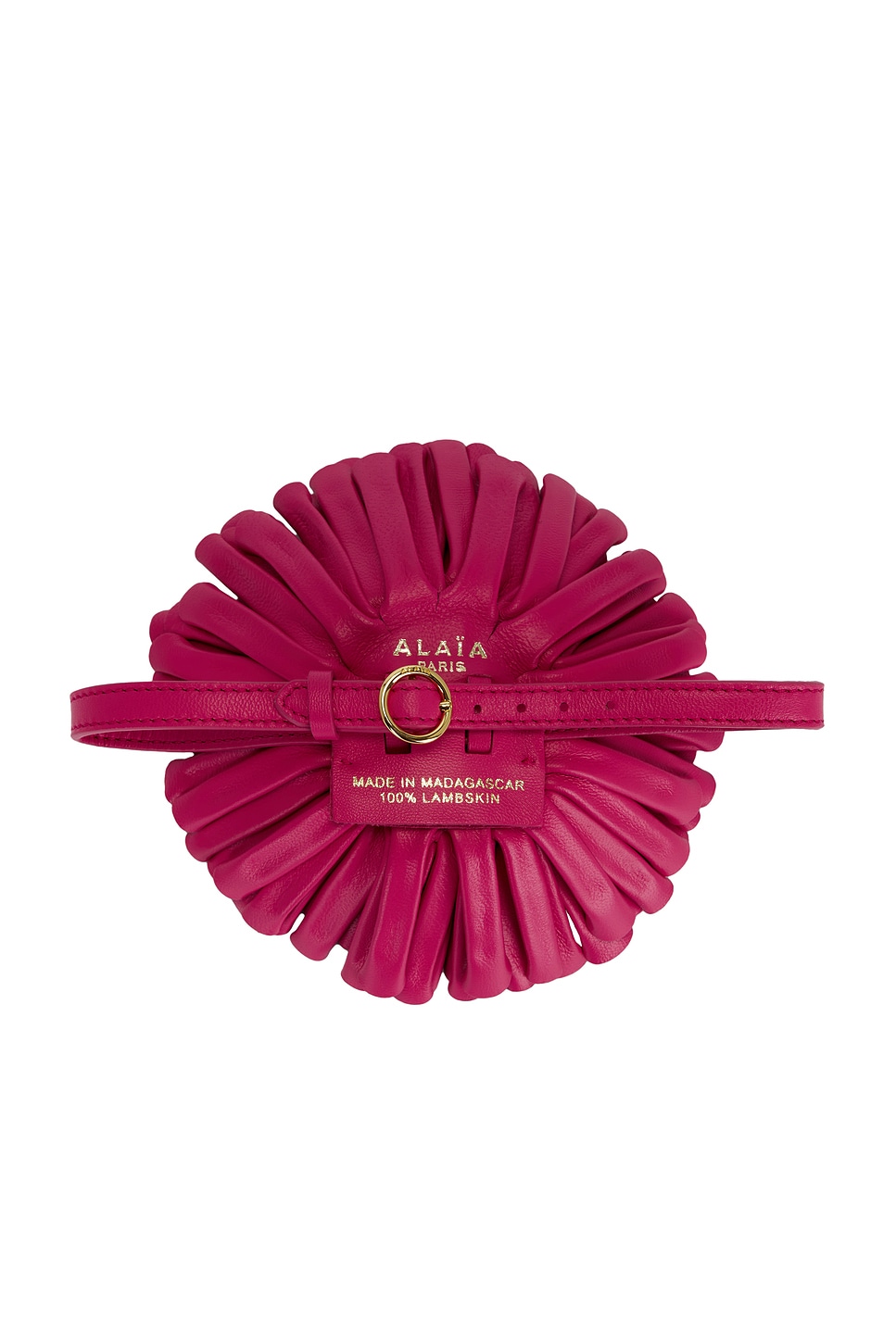 Alaïa Leather Flower Necklace In Pink