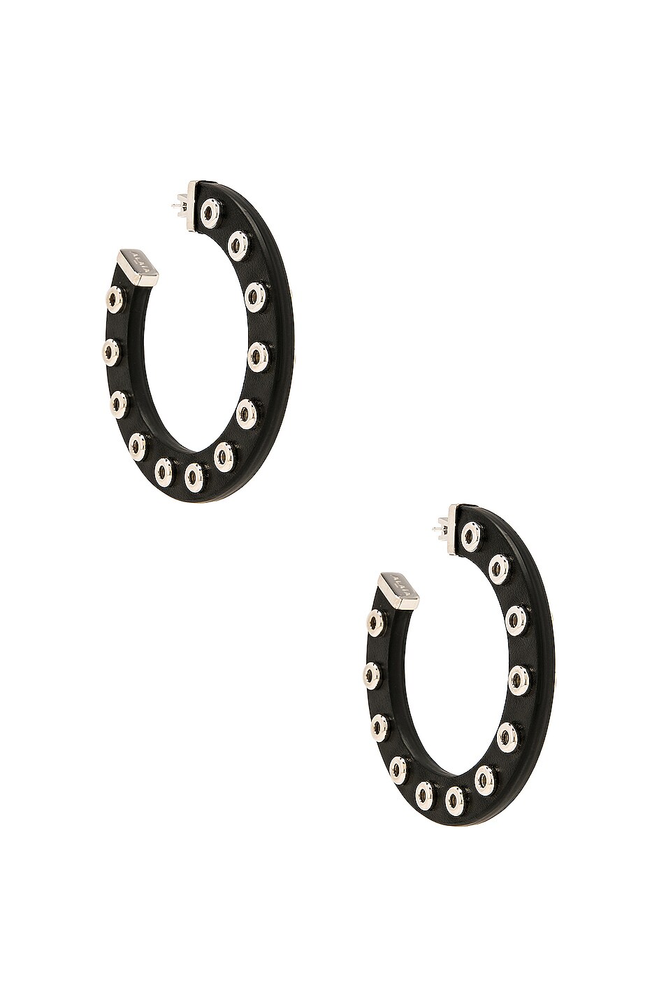 Image 1 of ALAÏA Eyelet Earrings in Noir