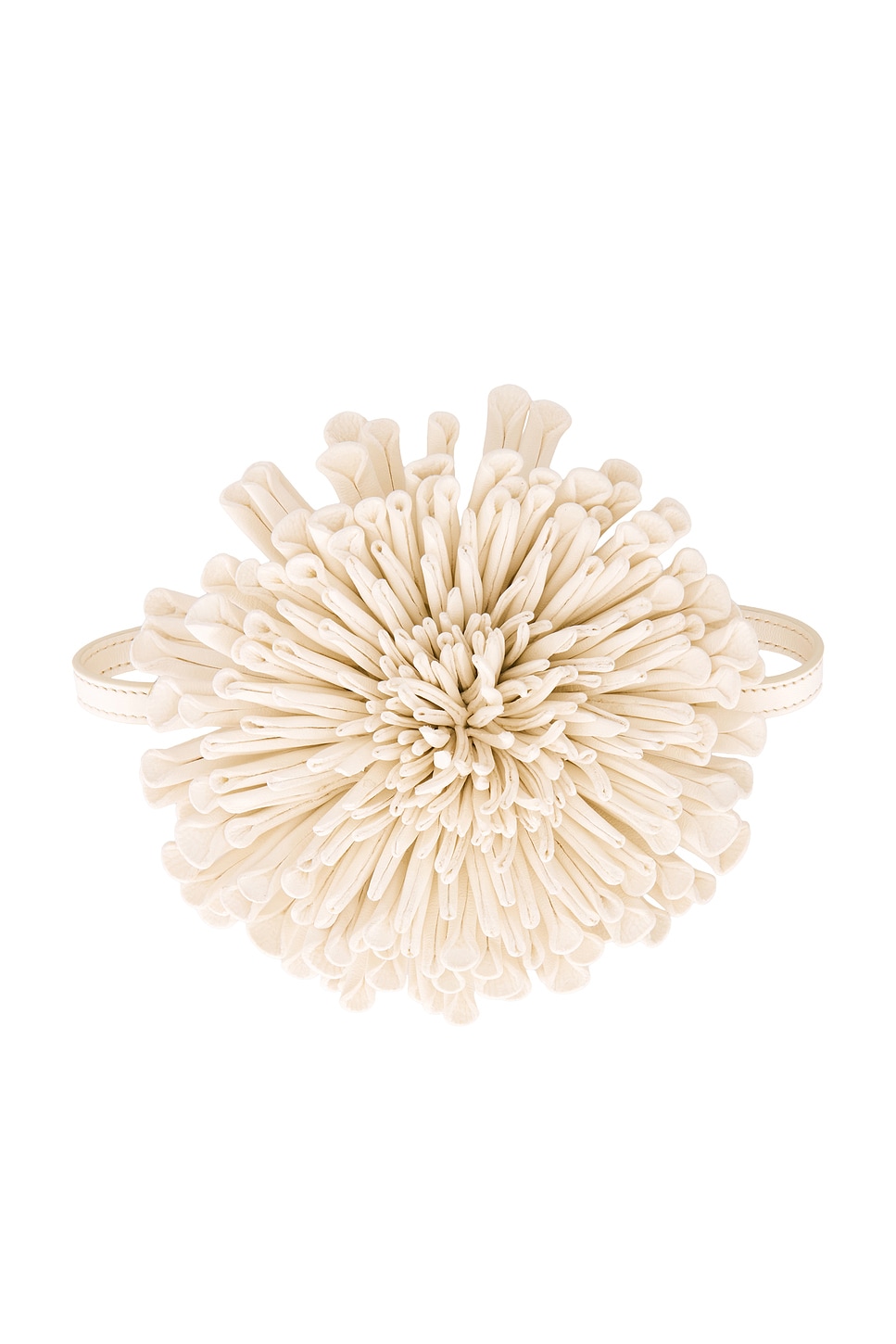 Image 1 of ALAÏA Leather Flower Necklace in Blanc Nacre