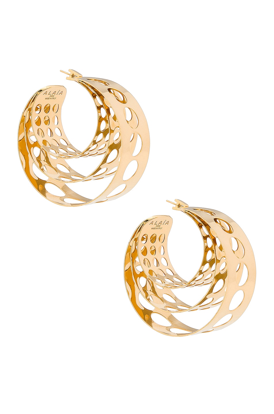 Image 1 of ALAÏA Medium Earrings in Gold