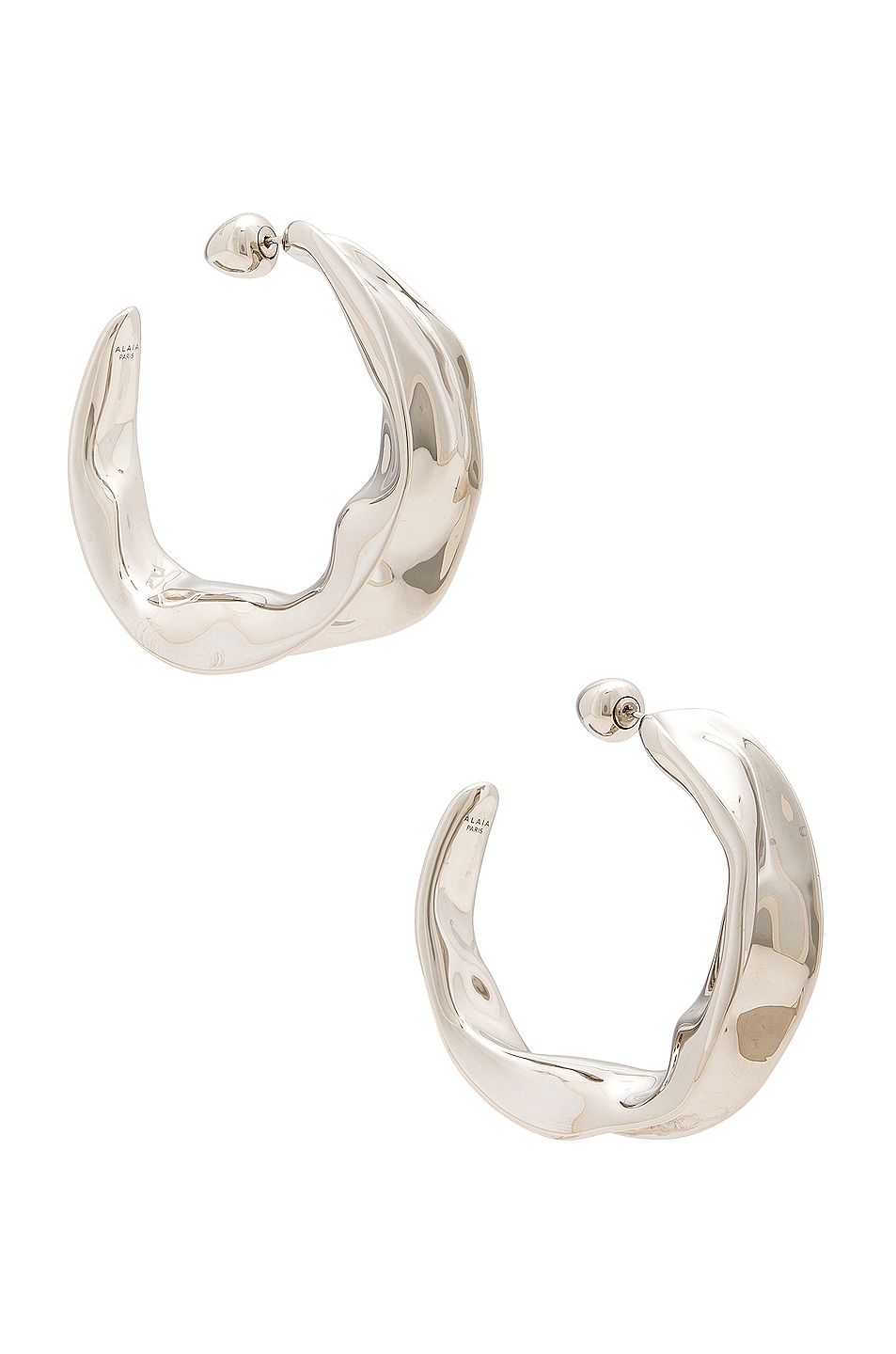 Image 1 of ALAÏA Hoop Earrings in Argent
