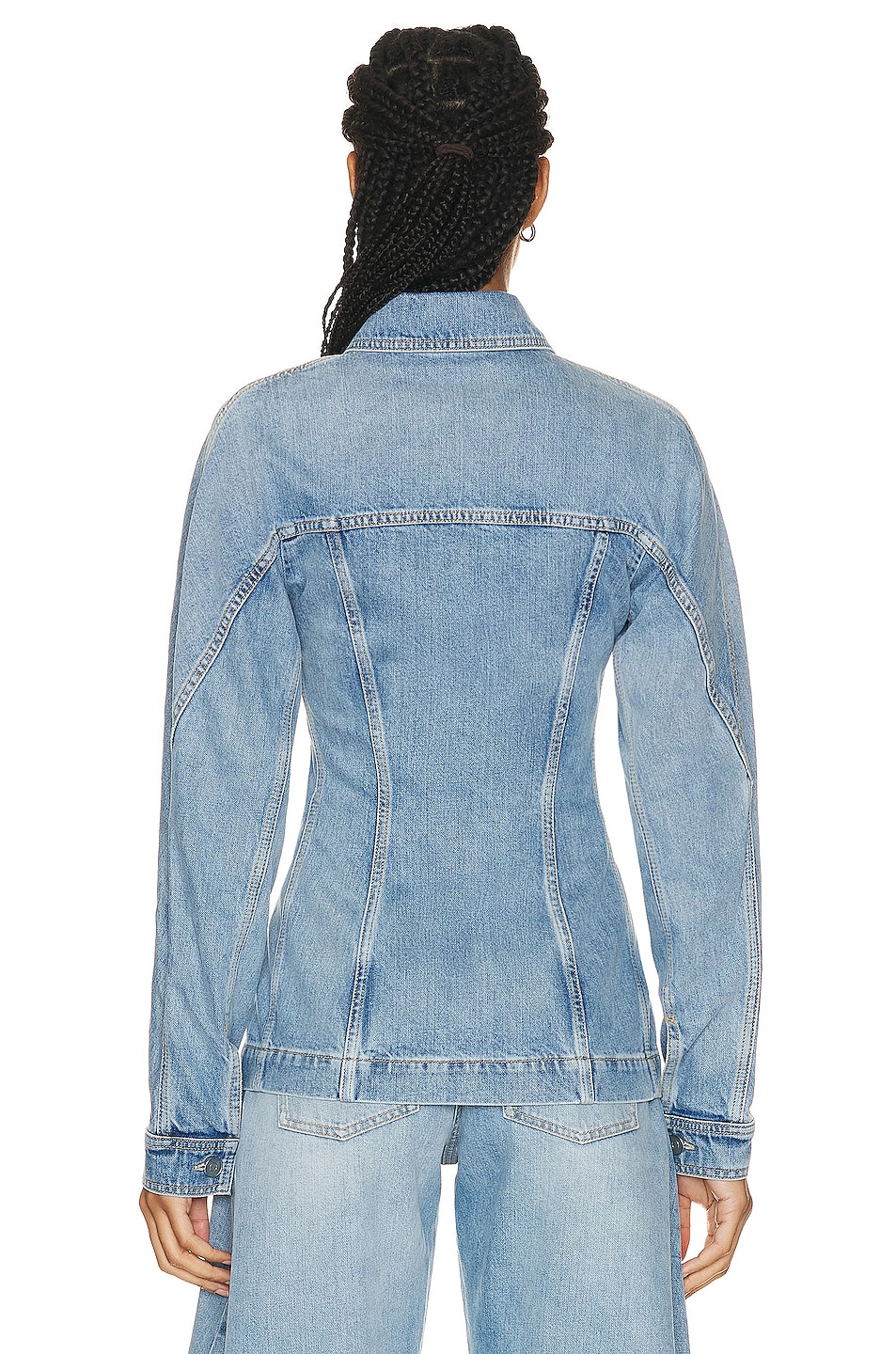 ALAÏA Denim Jacket in Bleu Clair | FWRD