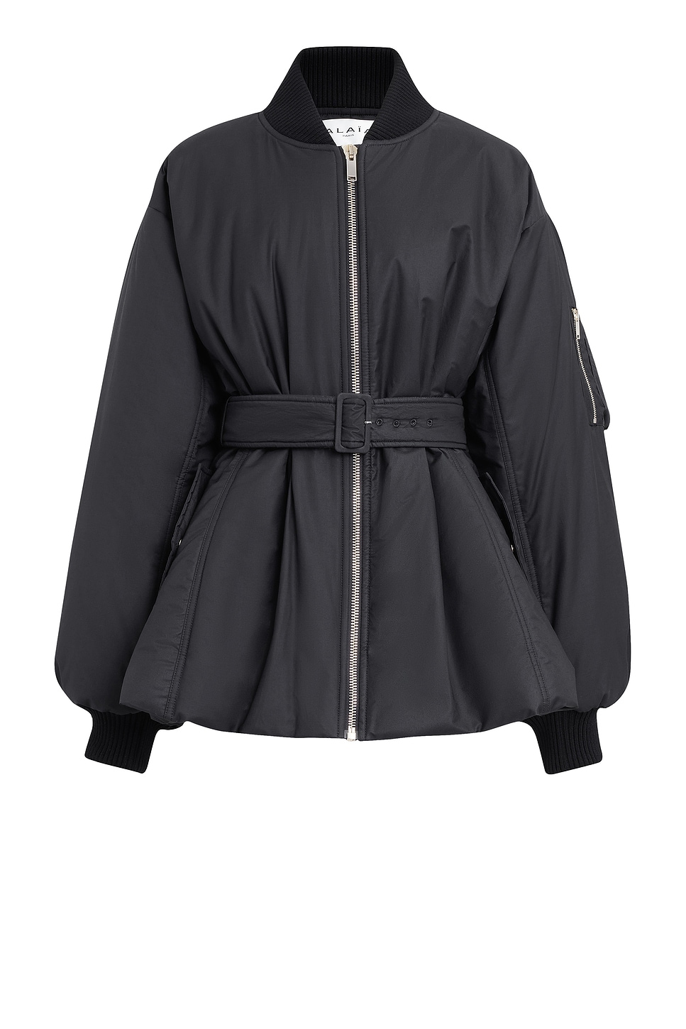 Image 1 of ALAÏA Bomber Jacket in Noir Alaia