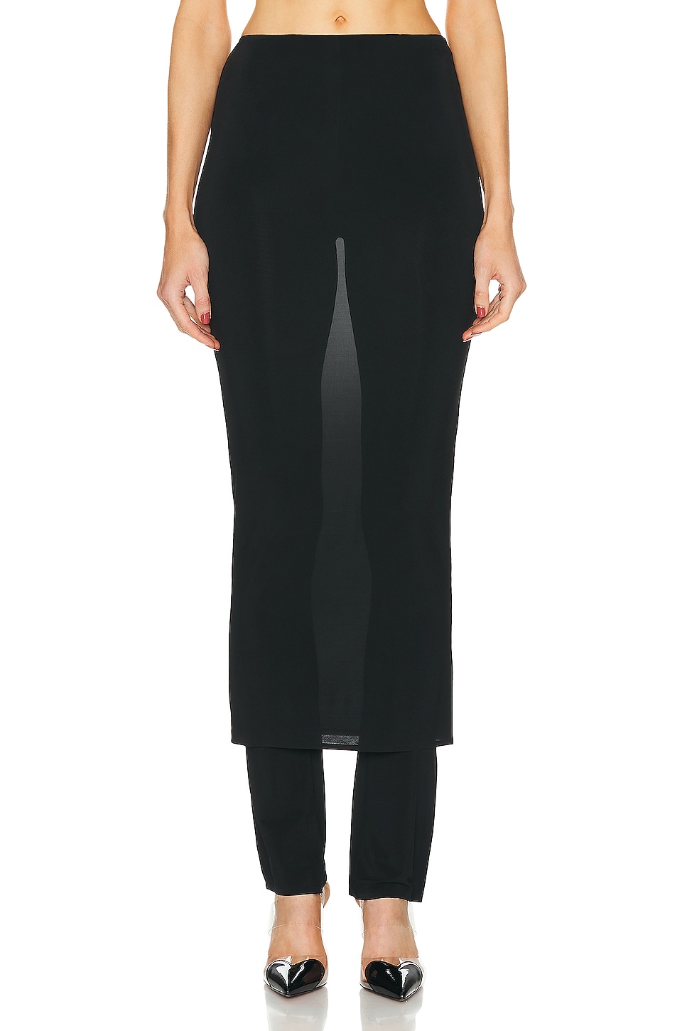 Image 1 of ALAÏA Skirt Pants in Noir