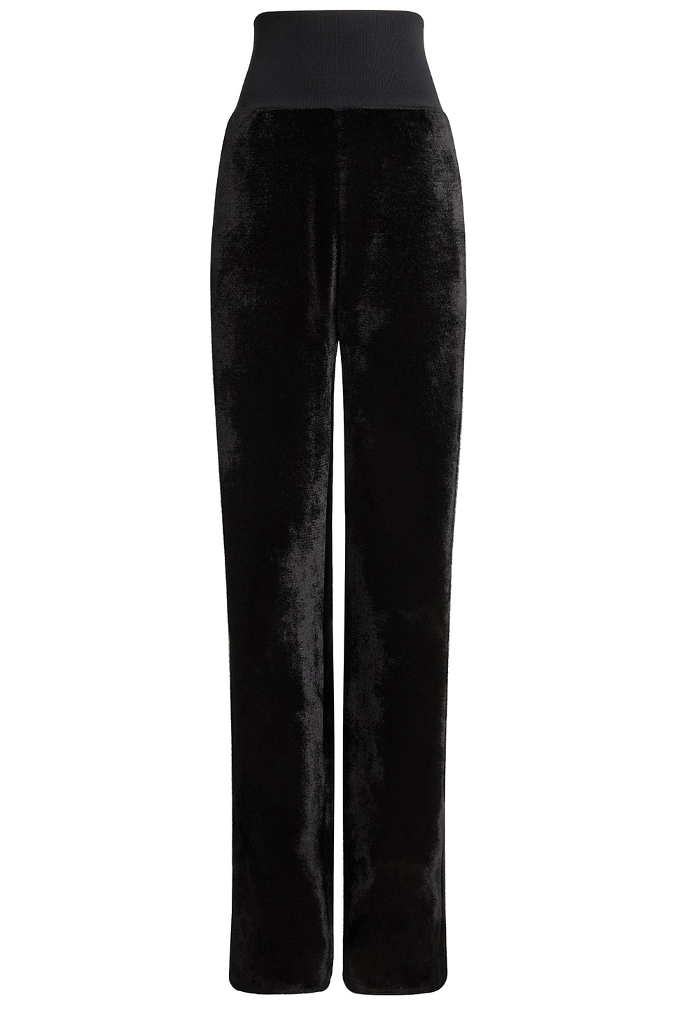 Shop Alaïa Velvet Pant In Noir Alaia