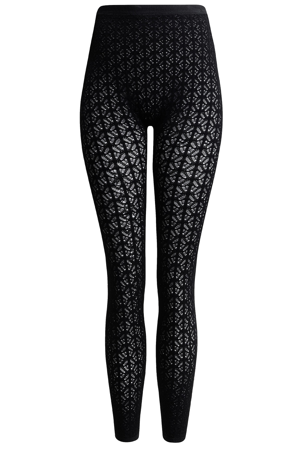 ALAÏA High Waisted Lace Legging in Black