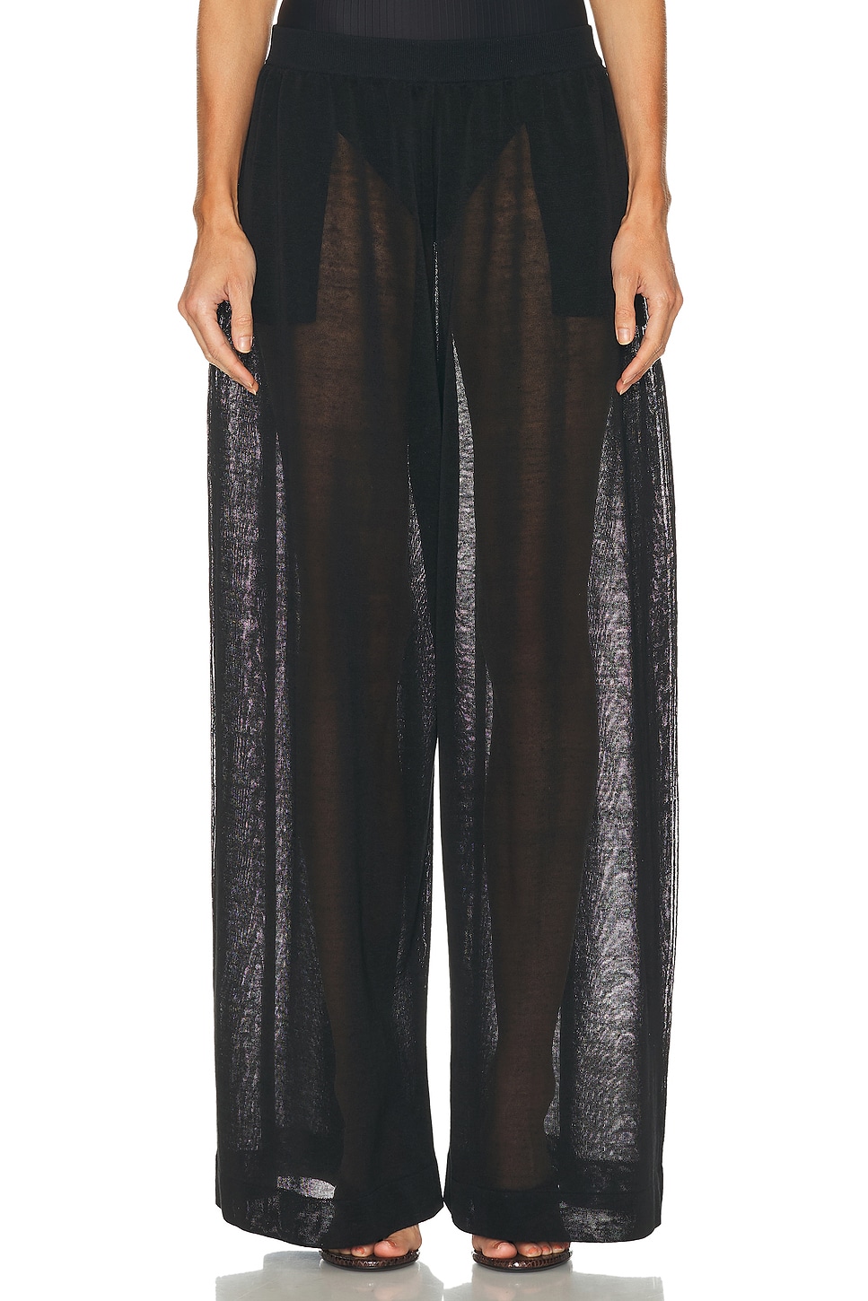 Image 1 of ALAÏA ALAΪA Fluid Pant in Noir Alaia