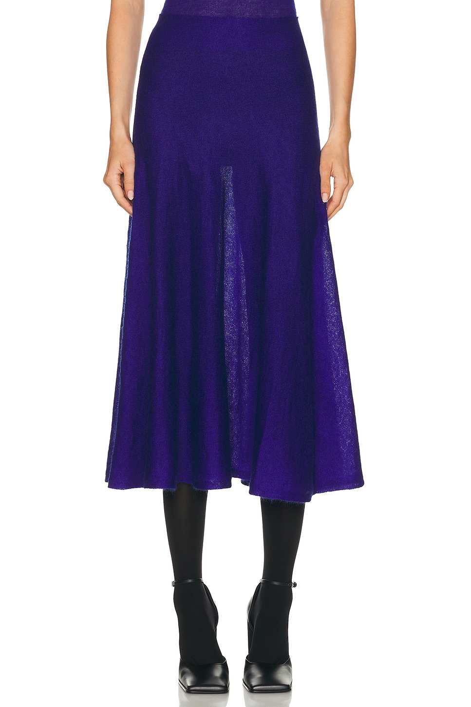 Image 1 of ALAÏA ALAΪA Circle Skirt in Bleu Indigo