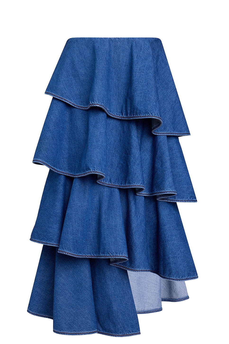 Image 1 of ALAÏA Spiral Skirt in Bleu Mineral