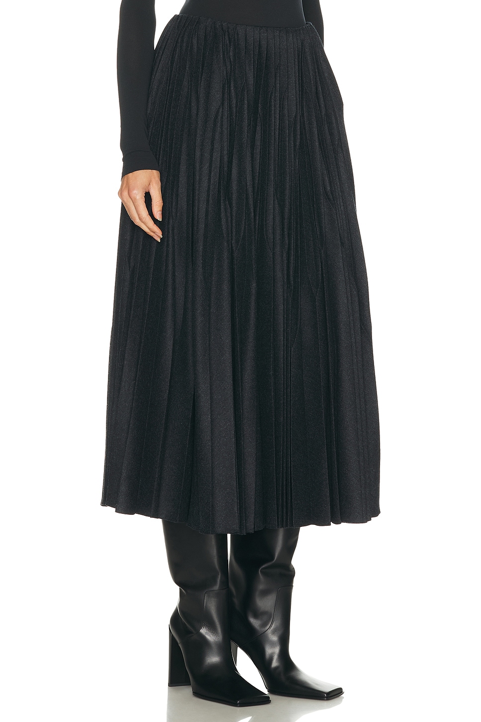Alaïa Pleated Skirt In Gray