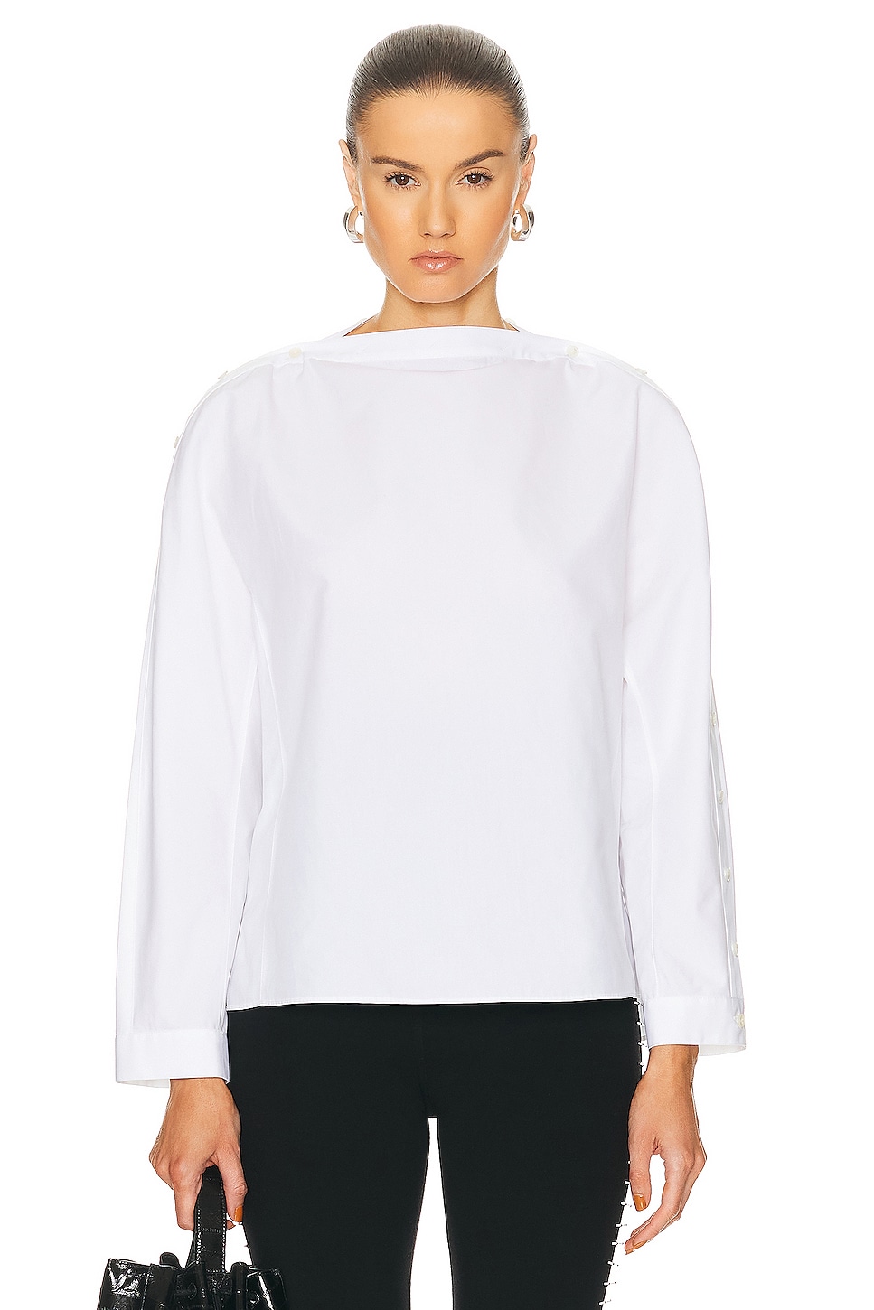 Image 1 of ALAÏA Button Up Top in Blanc