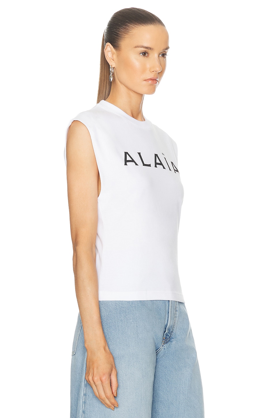 Shop Alaïa Logo T-shirt In Blanc & Noir