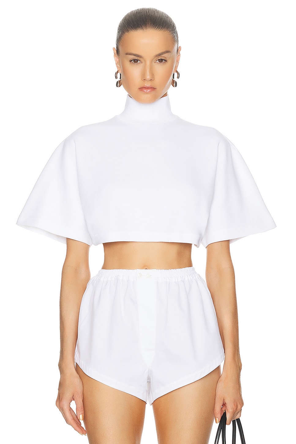 Shop Alaïa Highneck T-shirt In Blanc