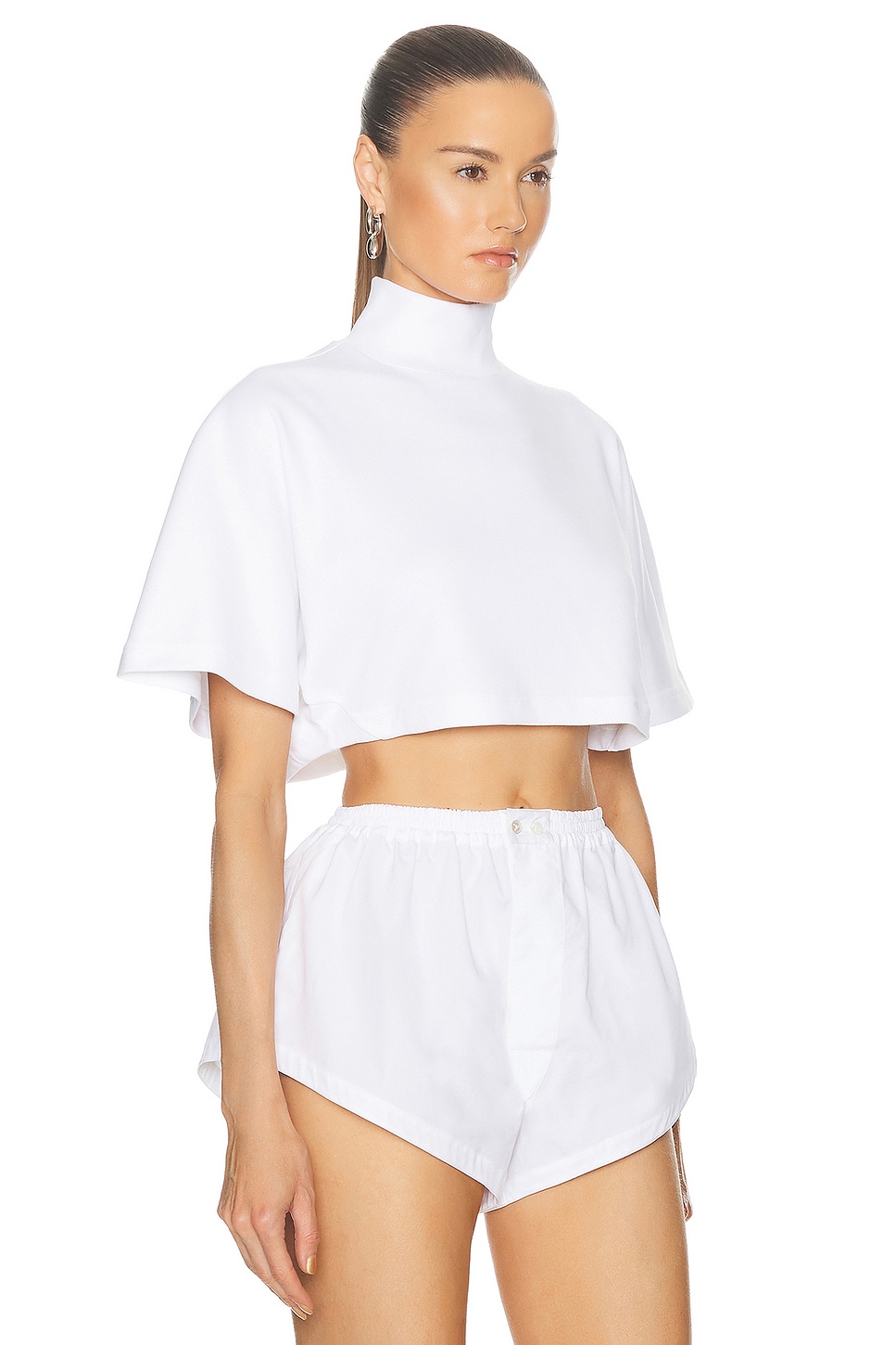 Shop Alaïa Highneck T-shirt In Blanc