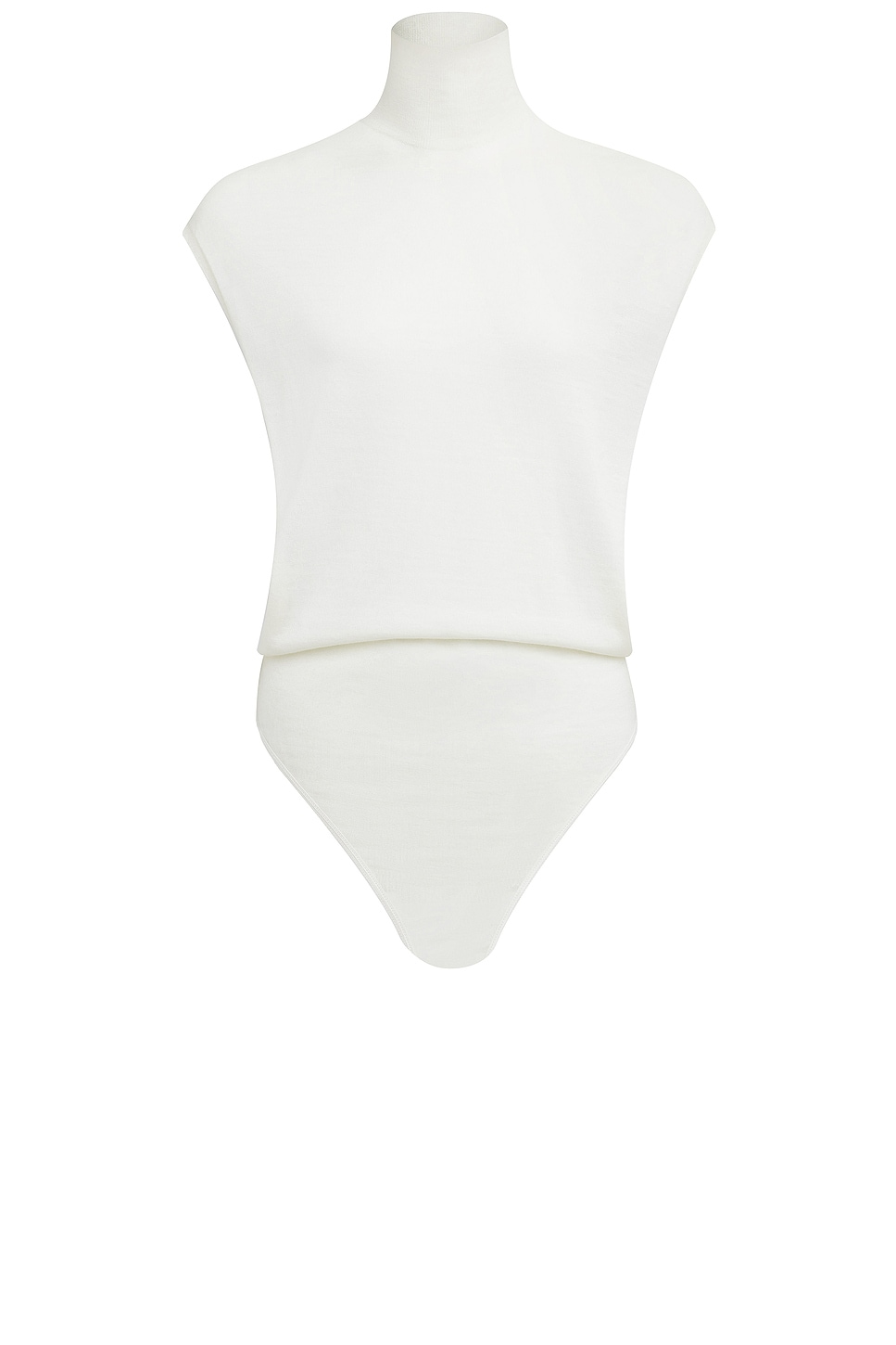 Shop Alaïa Sleeveless Bodysuit In Blanc Naturel