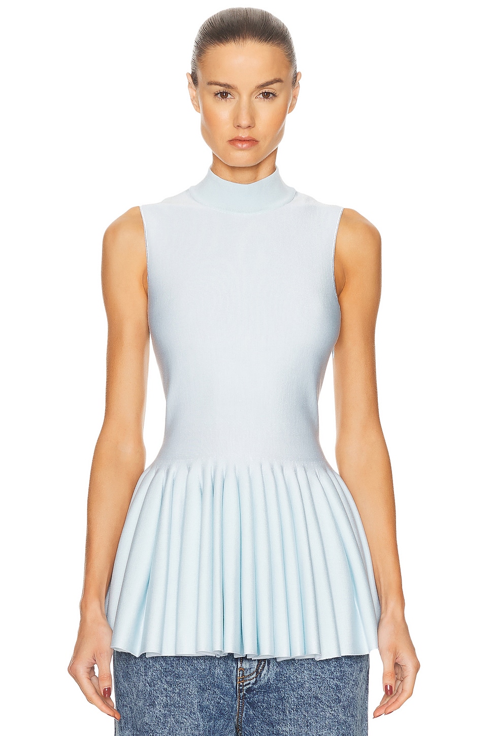 ALAÏA Godet Top in Blue